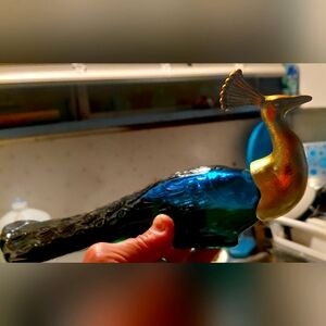 Avon Patchwork Cologne Bottle with Black and Gold Accents